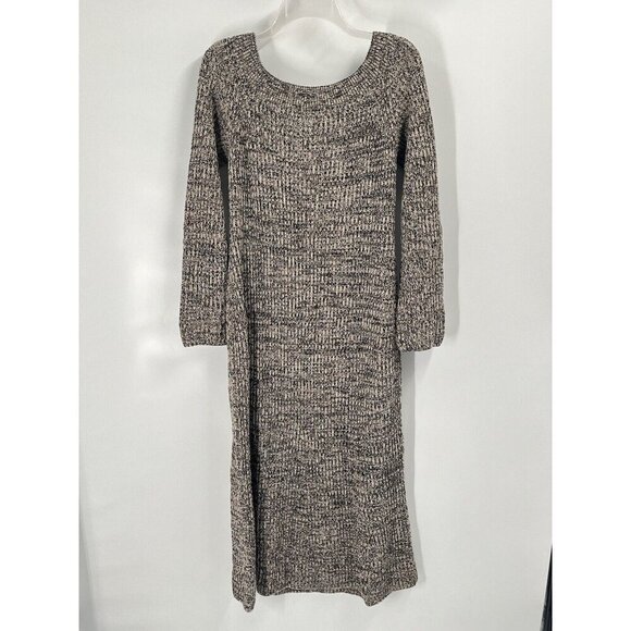 H&M Brown Chunky Knit Long Sleeve Midi Sweater Dress Sz Large NWT - Picture 6 of 7